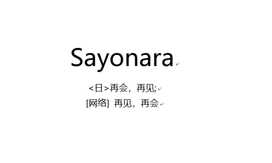 Sayonara（Sayonara词语）