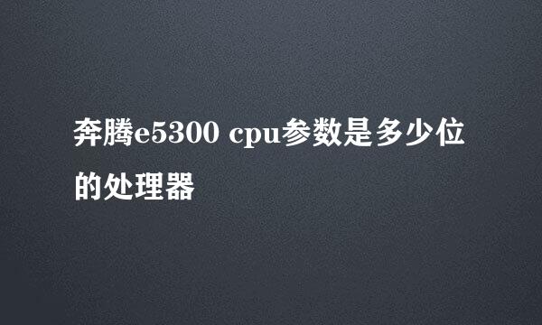 奔腾e5300 cpu参数是多少位的处理器